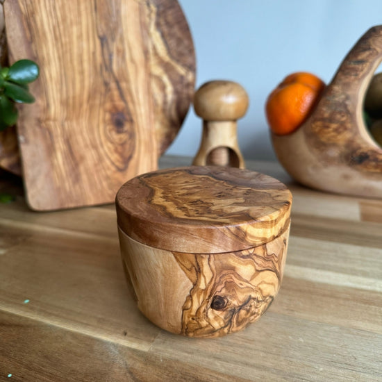 Olive Wood Salt Holder