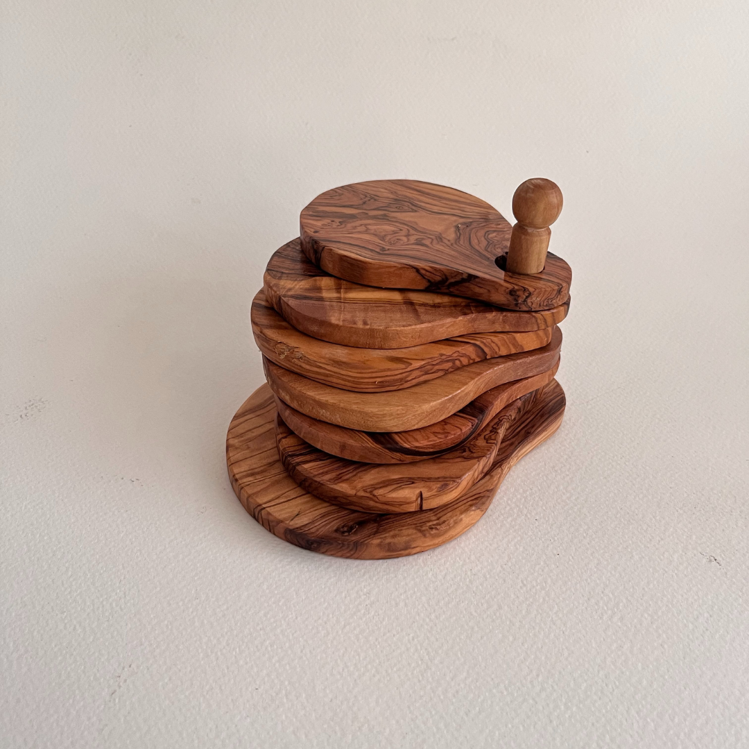 Olive Wood Coasters (Set of 6)