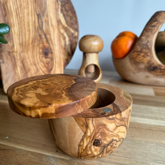 Olive Wood Salt Holder