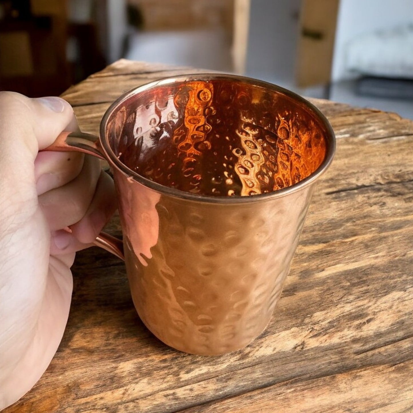 Hammered Copper Mugs (Set of 4)