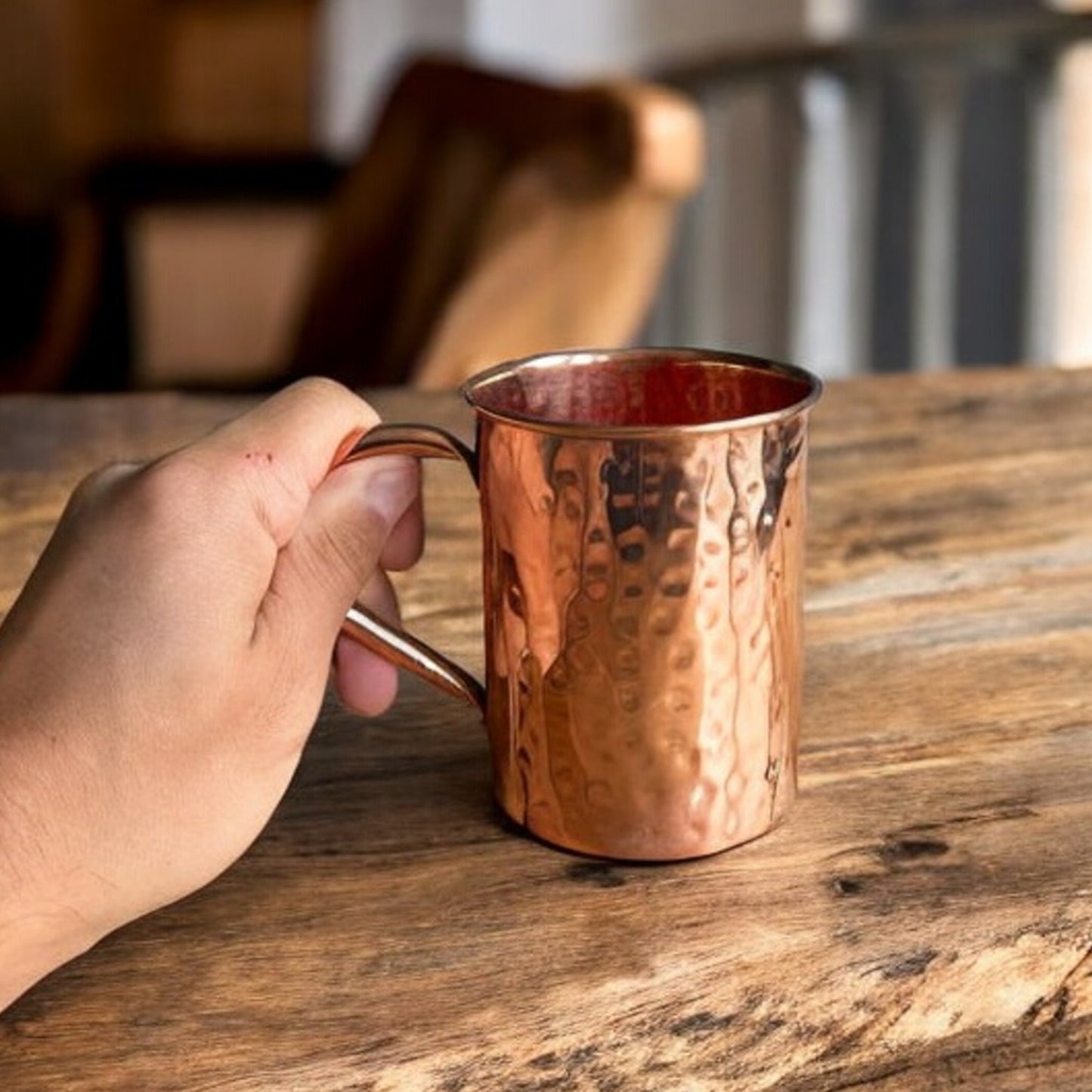 Hammered Copper Mugs (Set of 4)