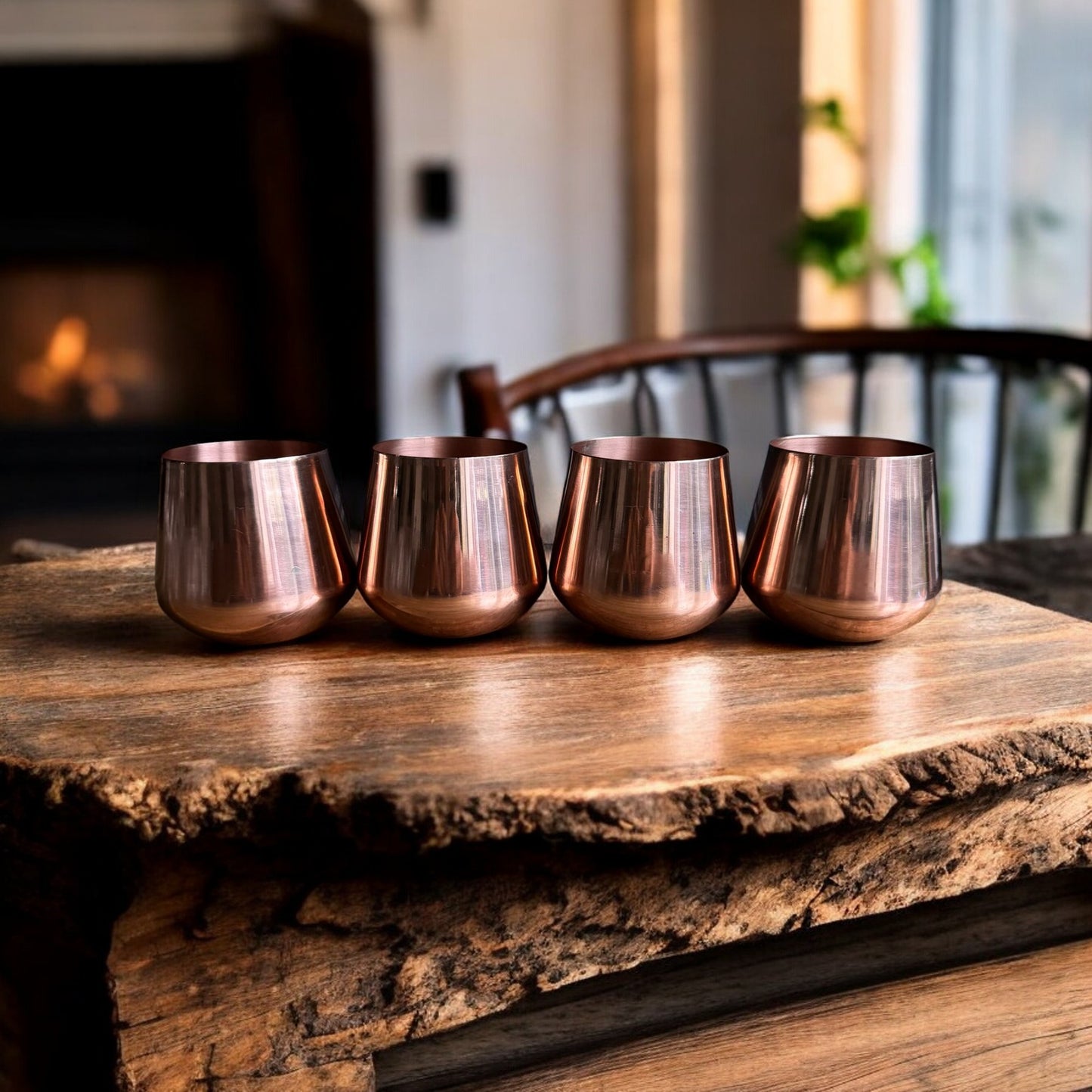 Rounded Copper Tumblers (Set of 4)